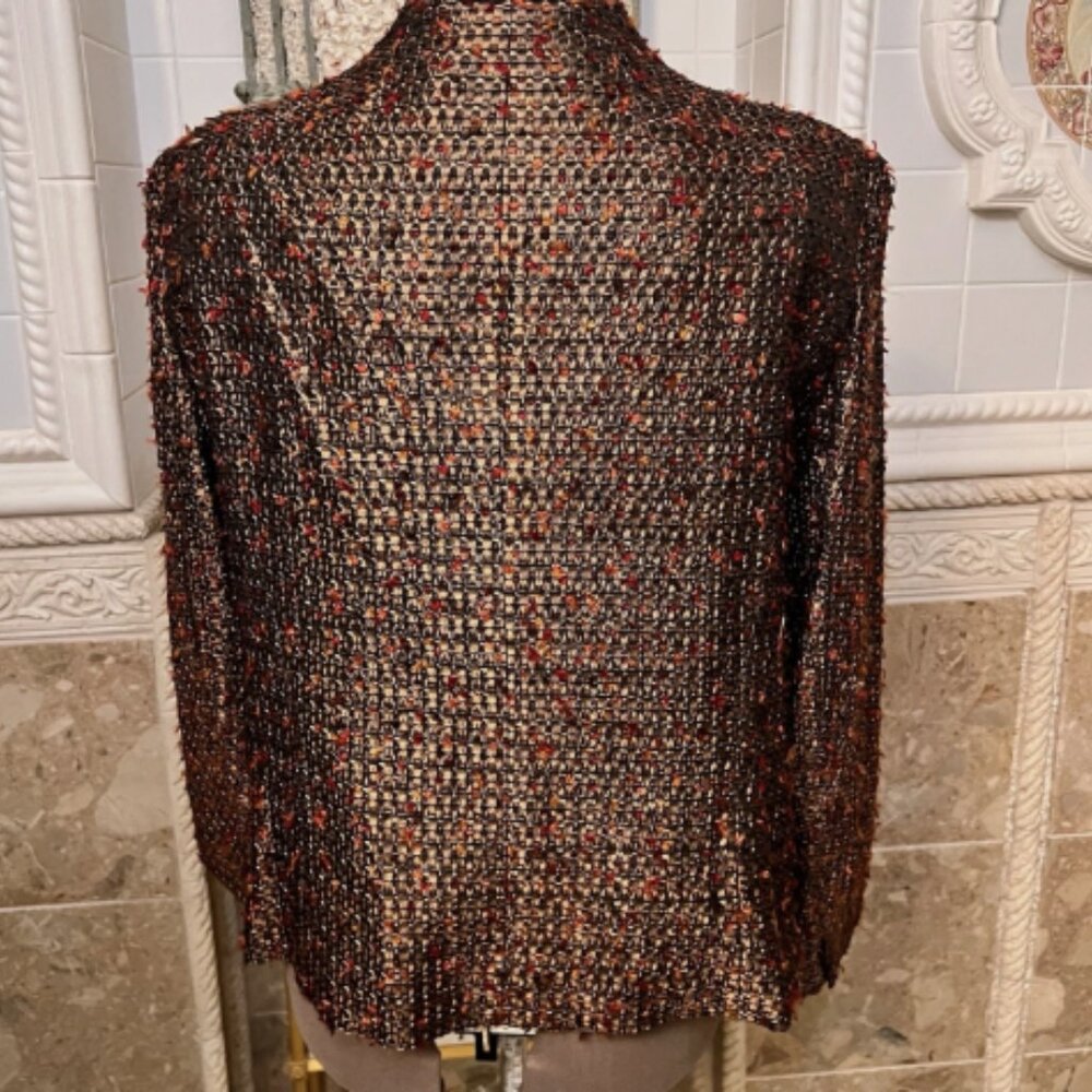 DUE PER DUE Size 29W. NWT Fuzzy Shiny Textured Open Front Lined Jacket. WTC - Picture 3 of 5